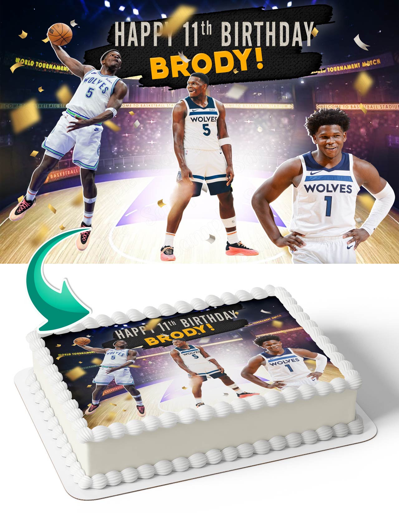 Anthony Edward Minnesota Timberwolves Edible Cake Toppers – Edible Cake  Topper Corp