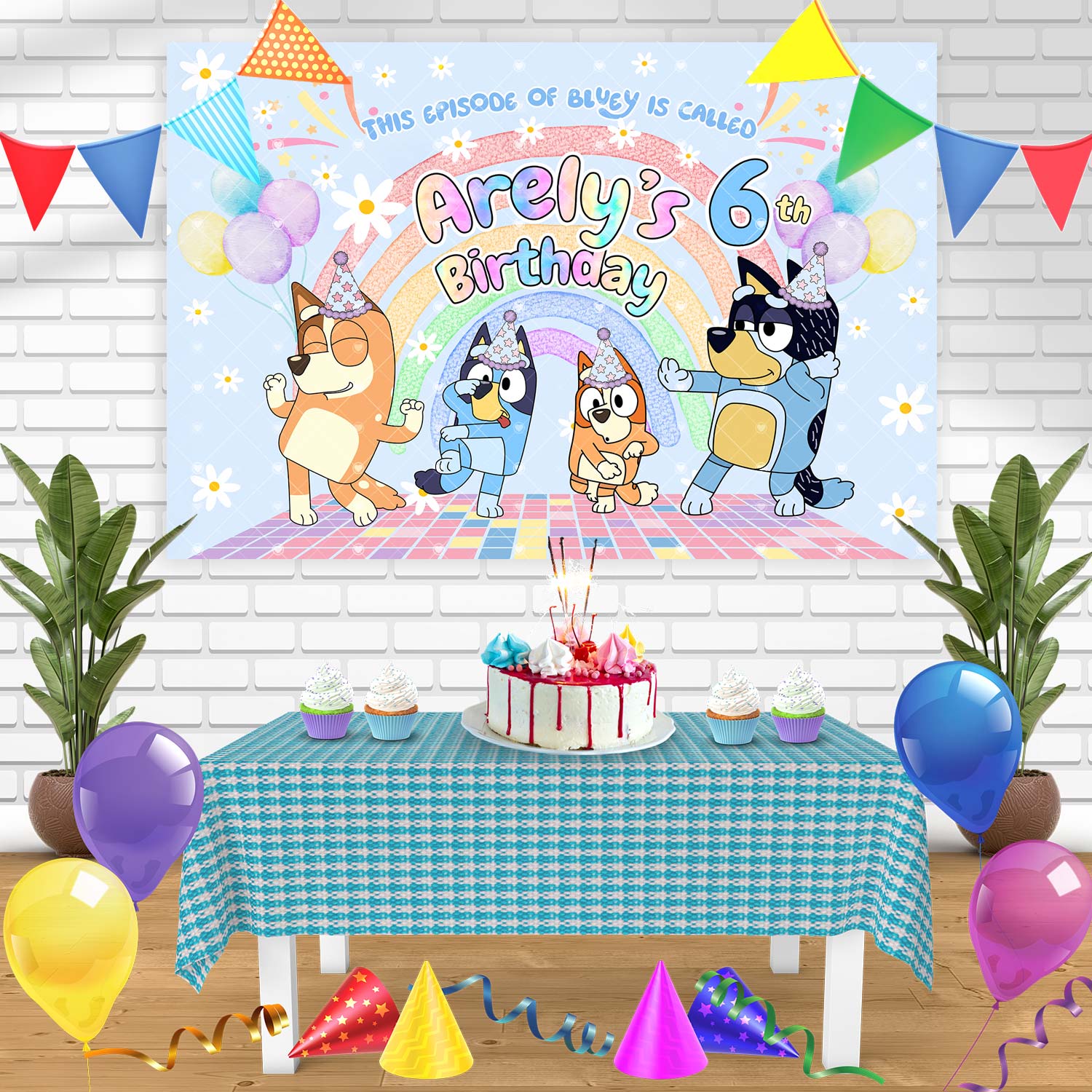 Bluey Rainbow Balloons Birthday Banner Personalized Party Backdrop Dec bluey-rainbow-balloons-birthday-banner-personalized-party-backdrop-dec