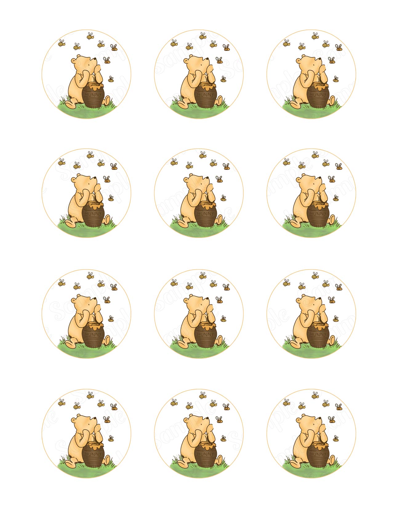 winnie-the-pooh-honey-comb-bees-edible-cupcake-toppers-edible-cake-topper-corp for Bee Cupcake Toppers Free Printable Winnie the Pooh Honey Comb Bees Edible Cupcake Toppers – Edible Cake Topper Corp for Bee Cupcake Toppers Free Printable