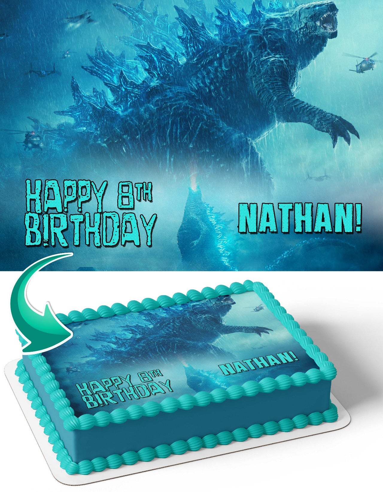 Godzilla King of the Monsters Edible Cake Toppers Edible Cake Topper Corp Godzilla King of the Monsters Edible Cake Toppers Edible Cake Topper Corp
