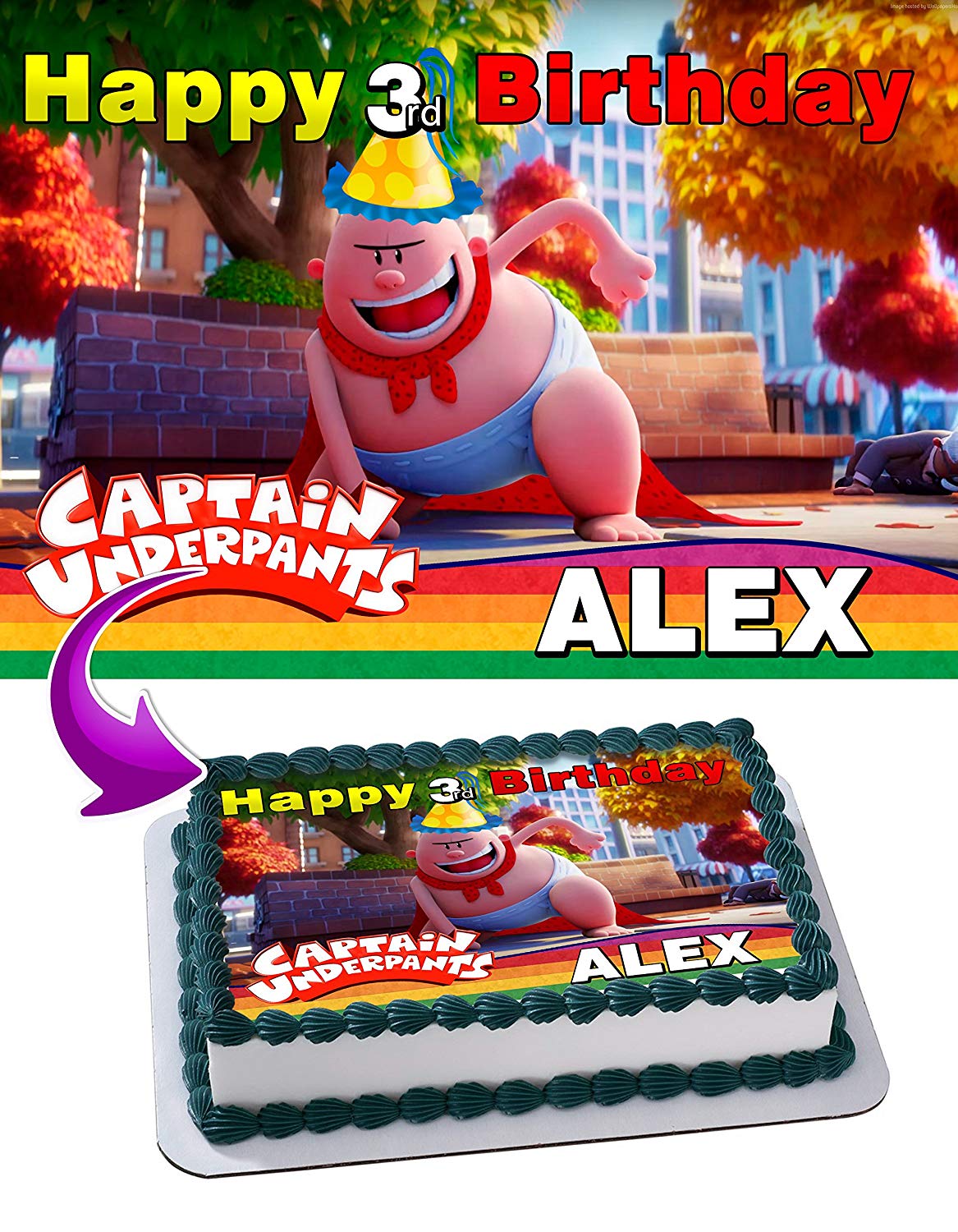 thumbnail image 2 of Captain Underpants Cupcake Cake Toppers – Birthday Party Supplies, Decorations, Theme Idea 2 of 2