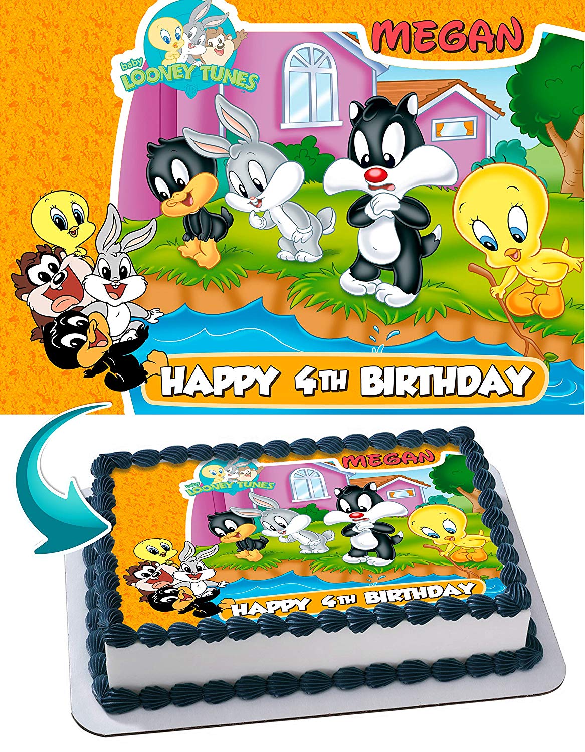 Adornos comestibles para tartas de los Looney Tunes bebés