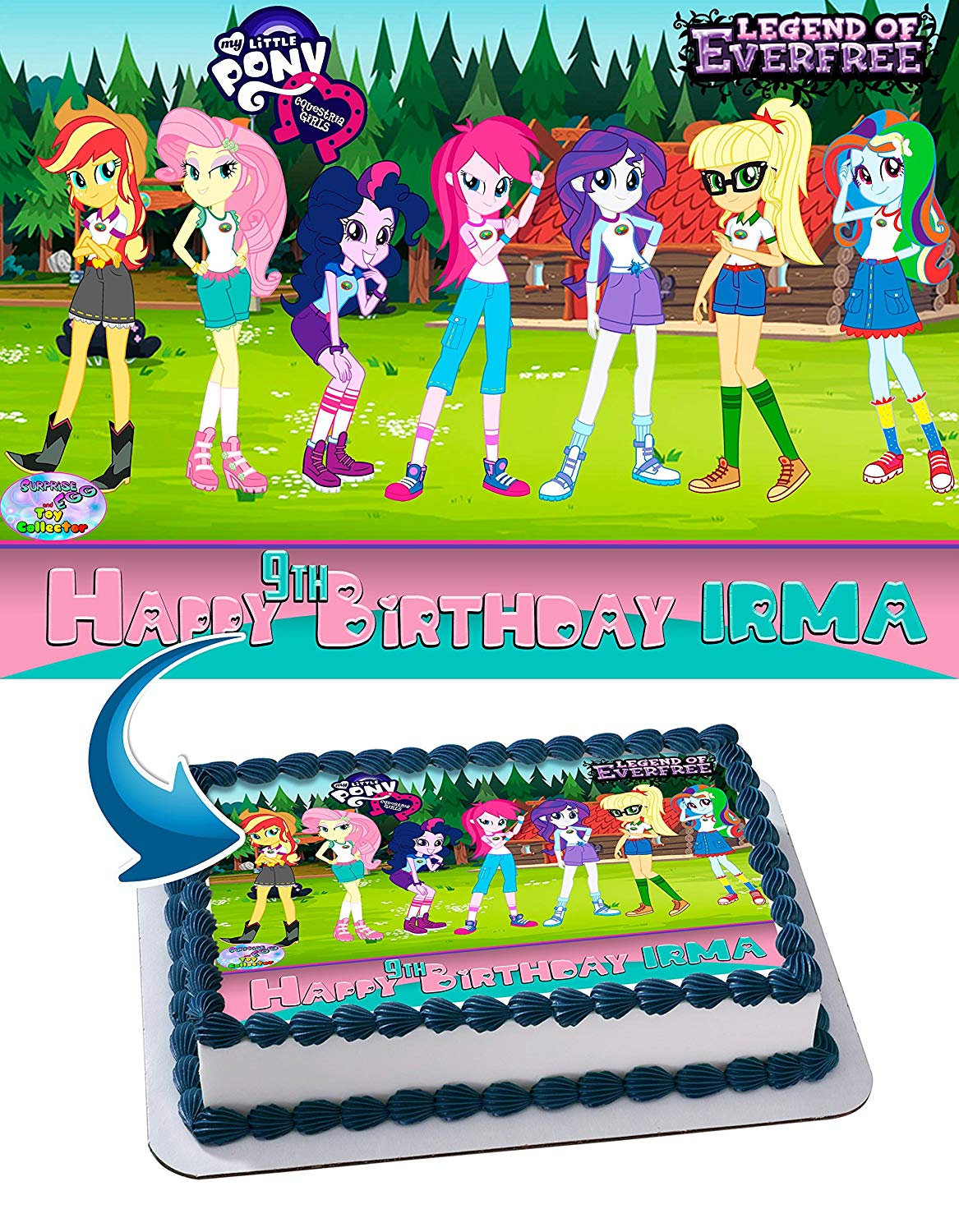 thumbnail image 2 of Equestria Girls Edible Icing Cake Toppers – My Little Pony EQ Girls Birthday Decorations By Kopykake (Personalized) 2 of 5
