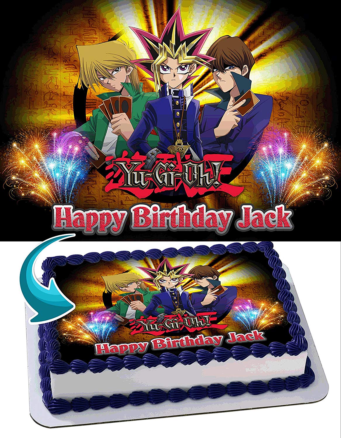 yugioh card cake YuGiOh Edible Image Cake Topper Personalized Birthday Sheet Decoration Custom Party Frosting Transfer Fondant