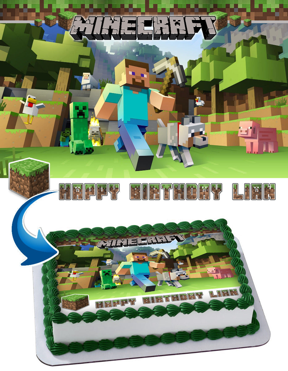 minecraft-edible-cake-toppers-edible-cake-topper-corp for Free Printable Minecraft Cake Toppers Minecraft Edible Cake Toppers – Edible Cake Topper Corp for Free Printable Minecraft Cake Toppers