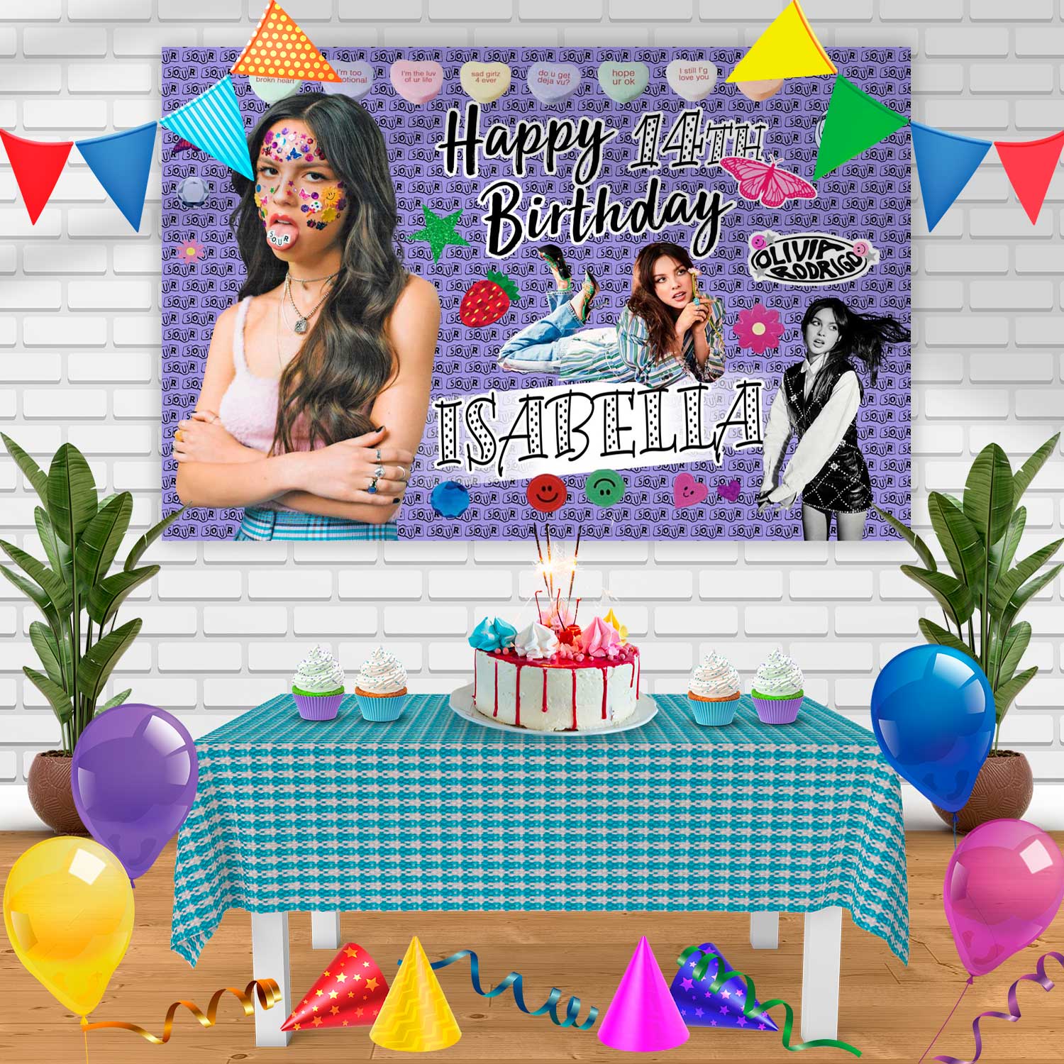 Olivia Rodrigo Birthday Banner Personalized Party Backdrop Decoration ...