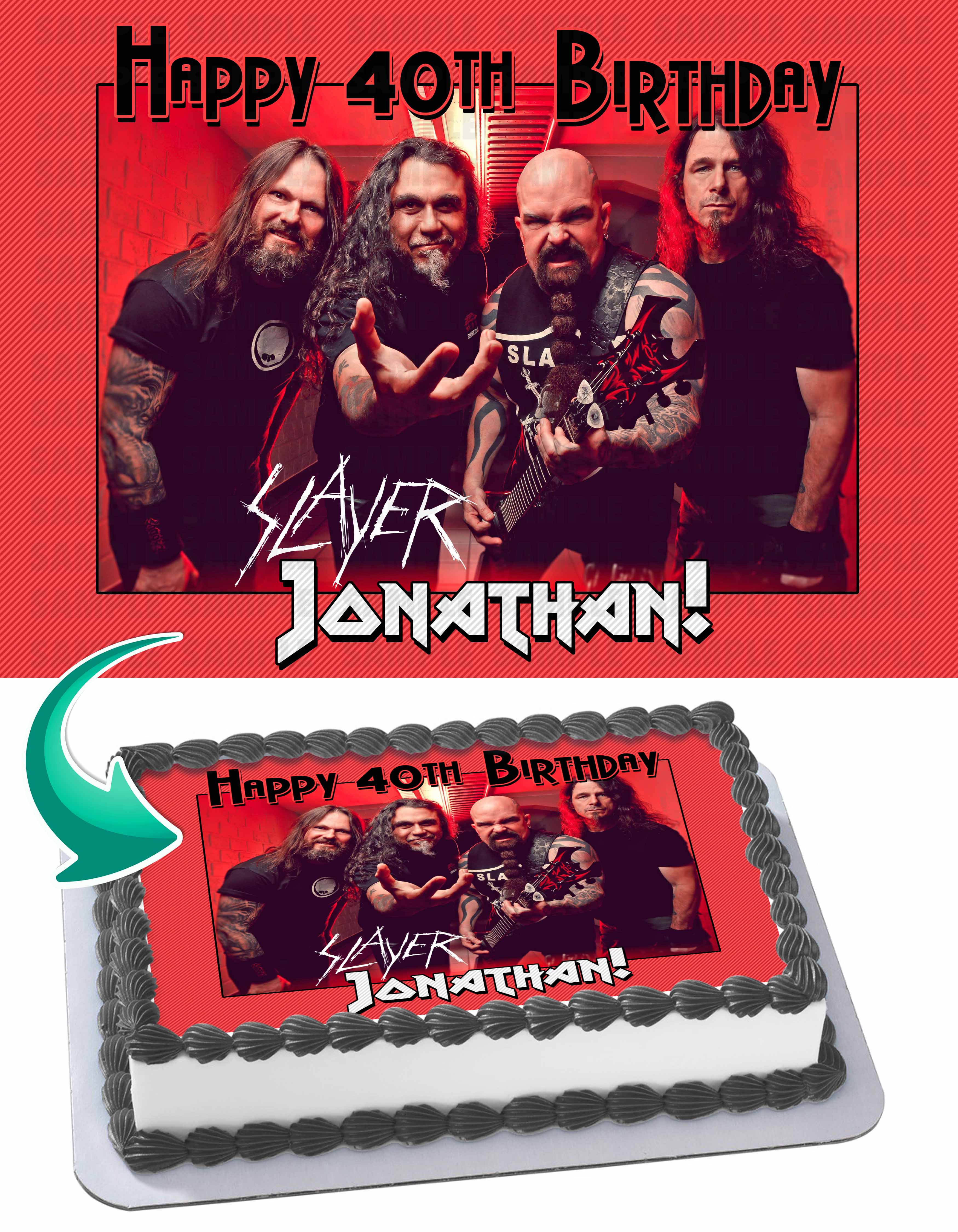 Slayer Band Edible Cake Toppers Edible Cake Topper Corp