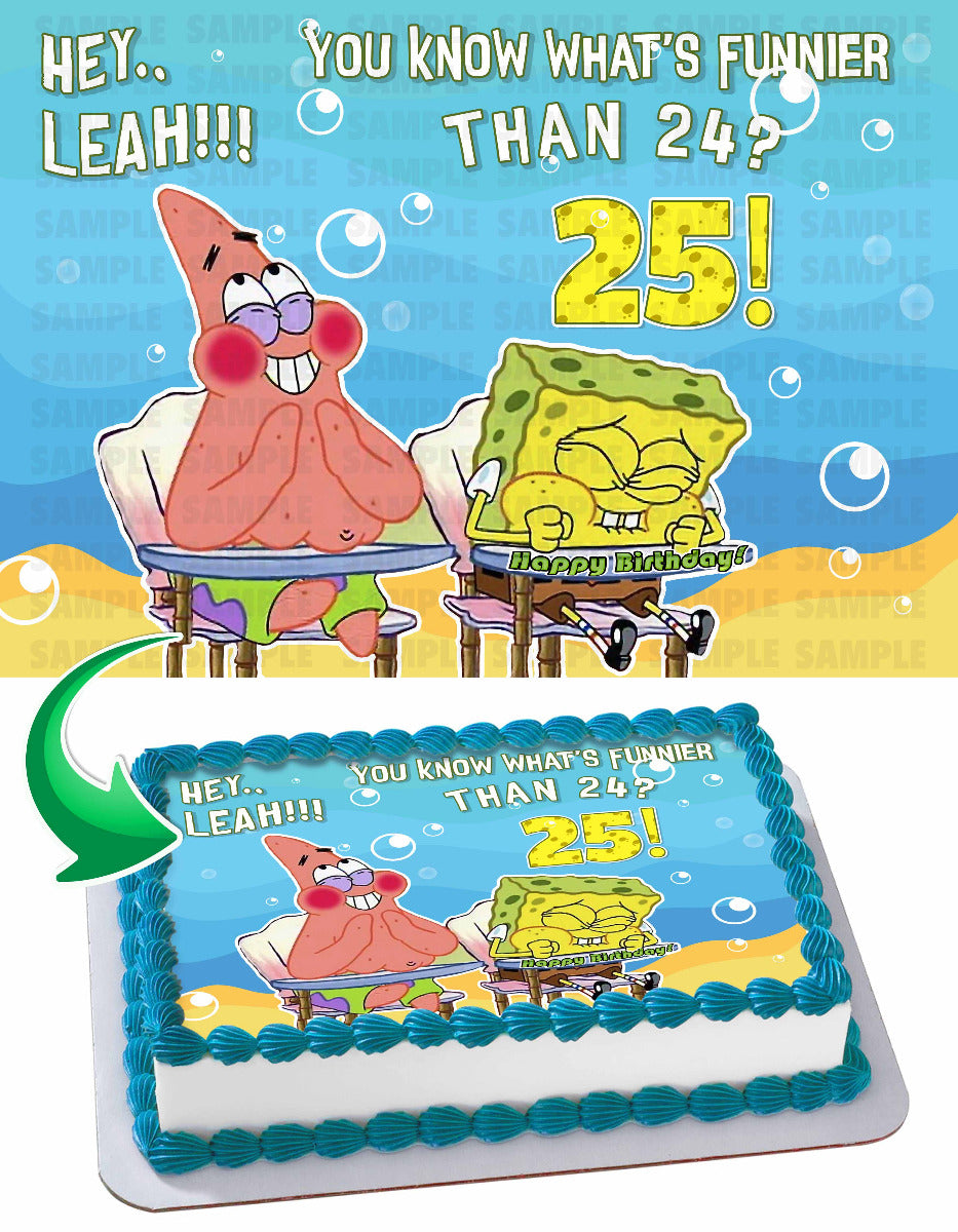 SpongeBob SquarePants Edible Cupcake Toppers – Handmade Printed Icing Sheets – Personalizable