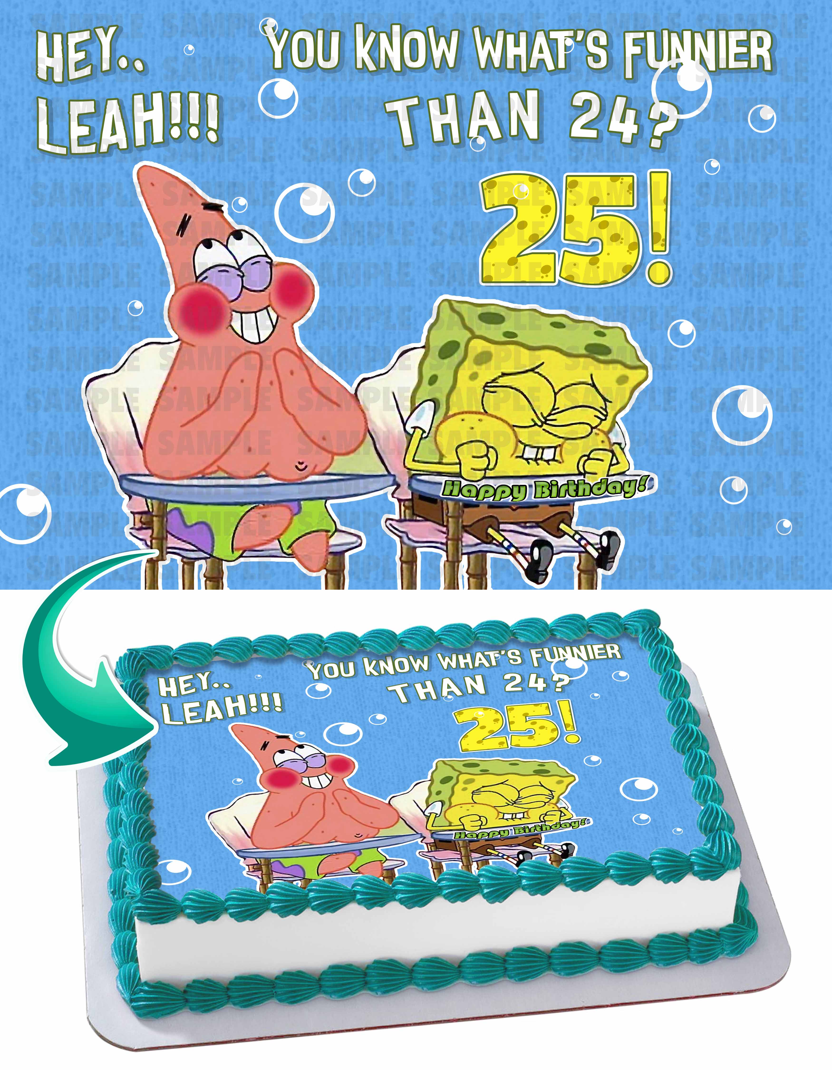 SpongeBob Sponge bob Patrick You Know Whats Funnier Than 24 Edible Cake ...