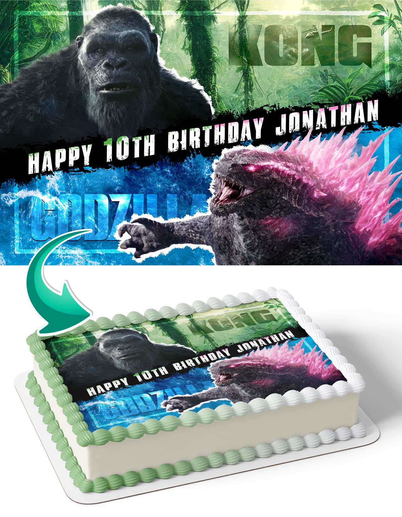 Godzilla x Kong The New Empire Edible Cake Toppers Edible Cake Topper