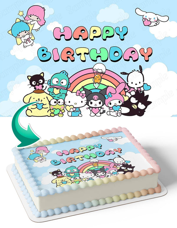 Hello Kitty Kuormi Cinnamoroll Kawaii Sanro Edible Cake Toppers