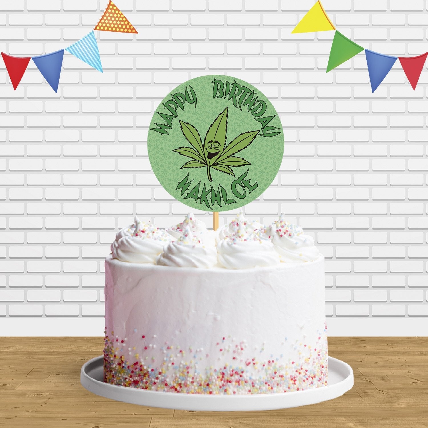 pothead birthday cake Cannabis Marijuana C1 Cake Topper Centerpiece Birthday Party Decoratio – Ediblecaketopper