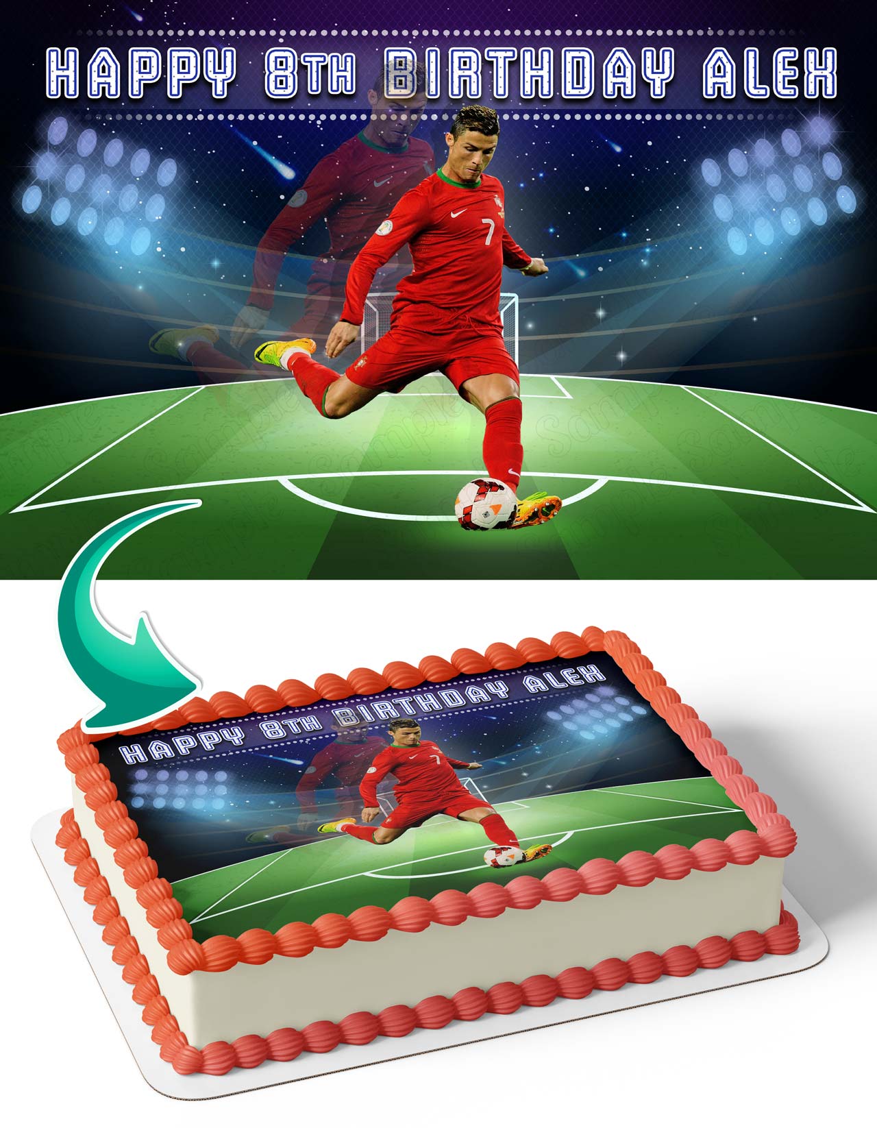 Cristiano Ronaldo CR7 Star Soccer Edible Cake Toppers Ediblecaketopper
