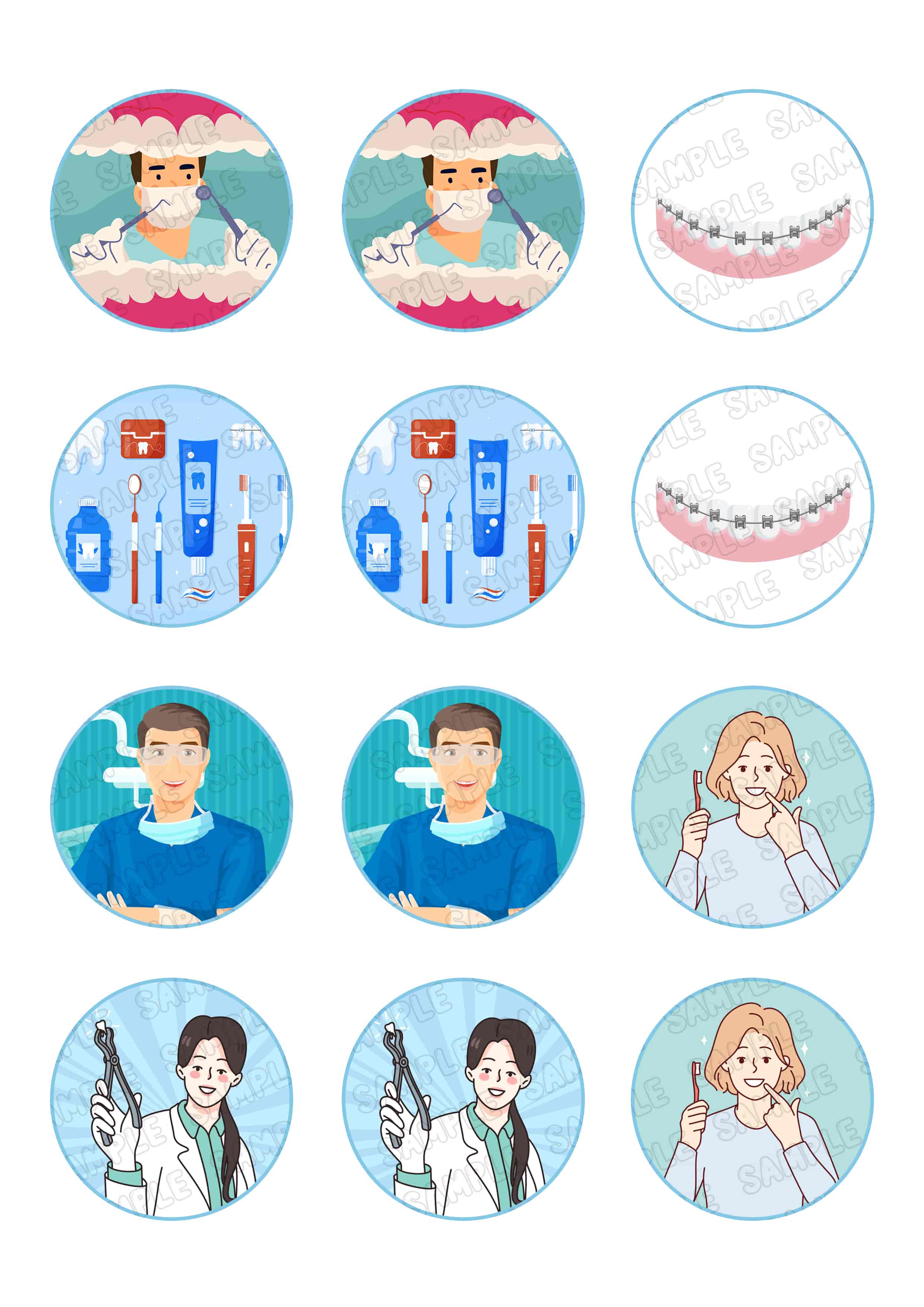 Dentist Edible Cupcake Toppers Edible Cake Topper Corp
