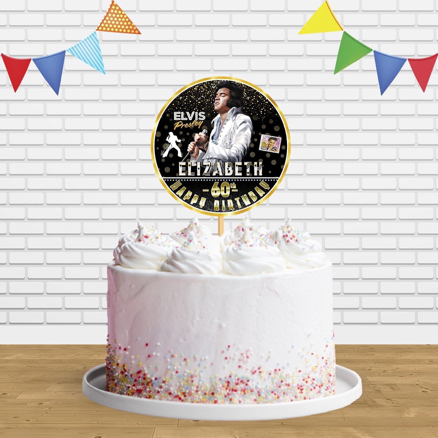 ELVIS PRESLEY EDIBLE Personalised Cupcake Toppers £8.50 - UK ELVIS PRESLEY EDIBLE Personalised Cupcake Toppers £8.50 - UK