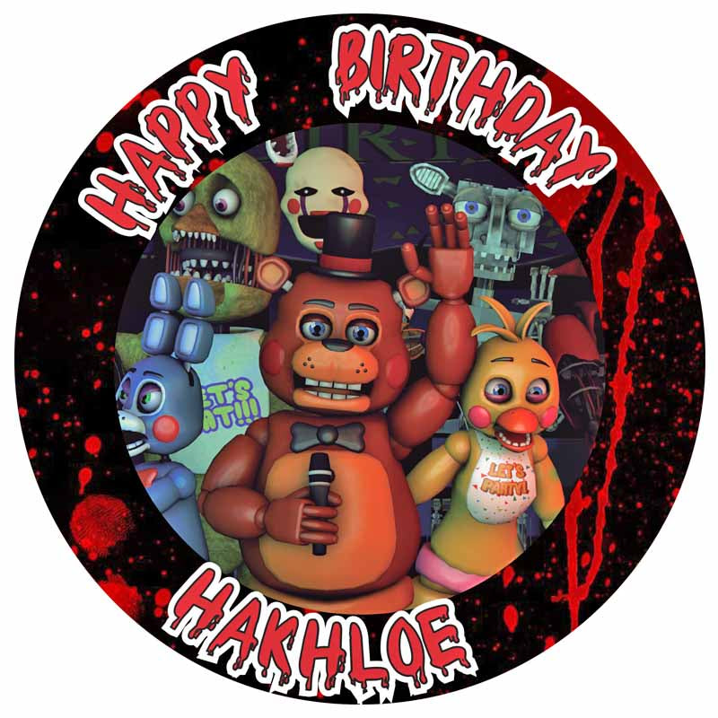 five-nights-at-freddys-fnaf-edible-cake-toppers-round-edible-cake-topper-corp for Free Printable Five Nights At Freddy S Birthday Banner Five Nights at Freddys FNAF Edible Cake Toppers Round – Edible Cake Topper Corp for Free Printable Five Nights At Freddy S Birthday Banner
