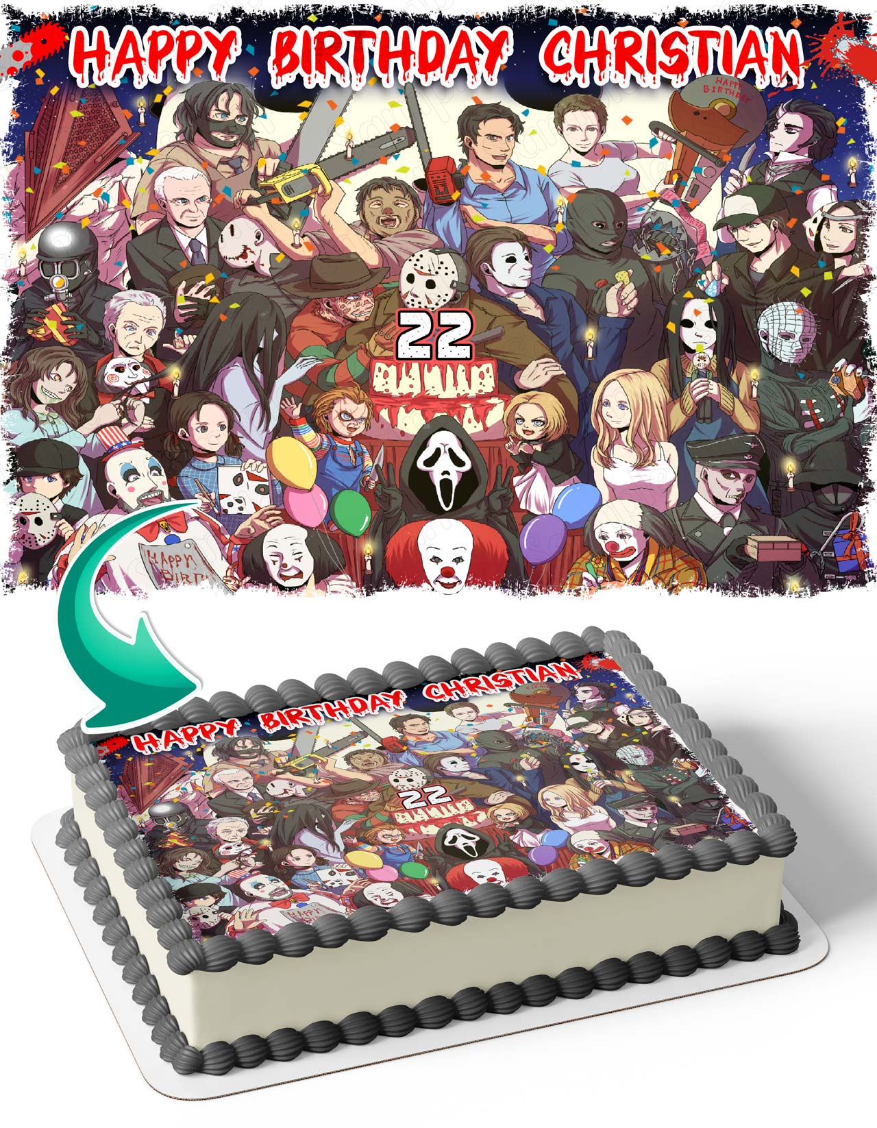 Halloween Horror Nights Team Edible Cake Toppers Ediblecaketopper halloween-horror-nights-team-edible-cake-toppers-ediblecaketopper