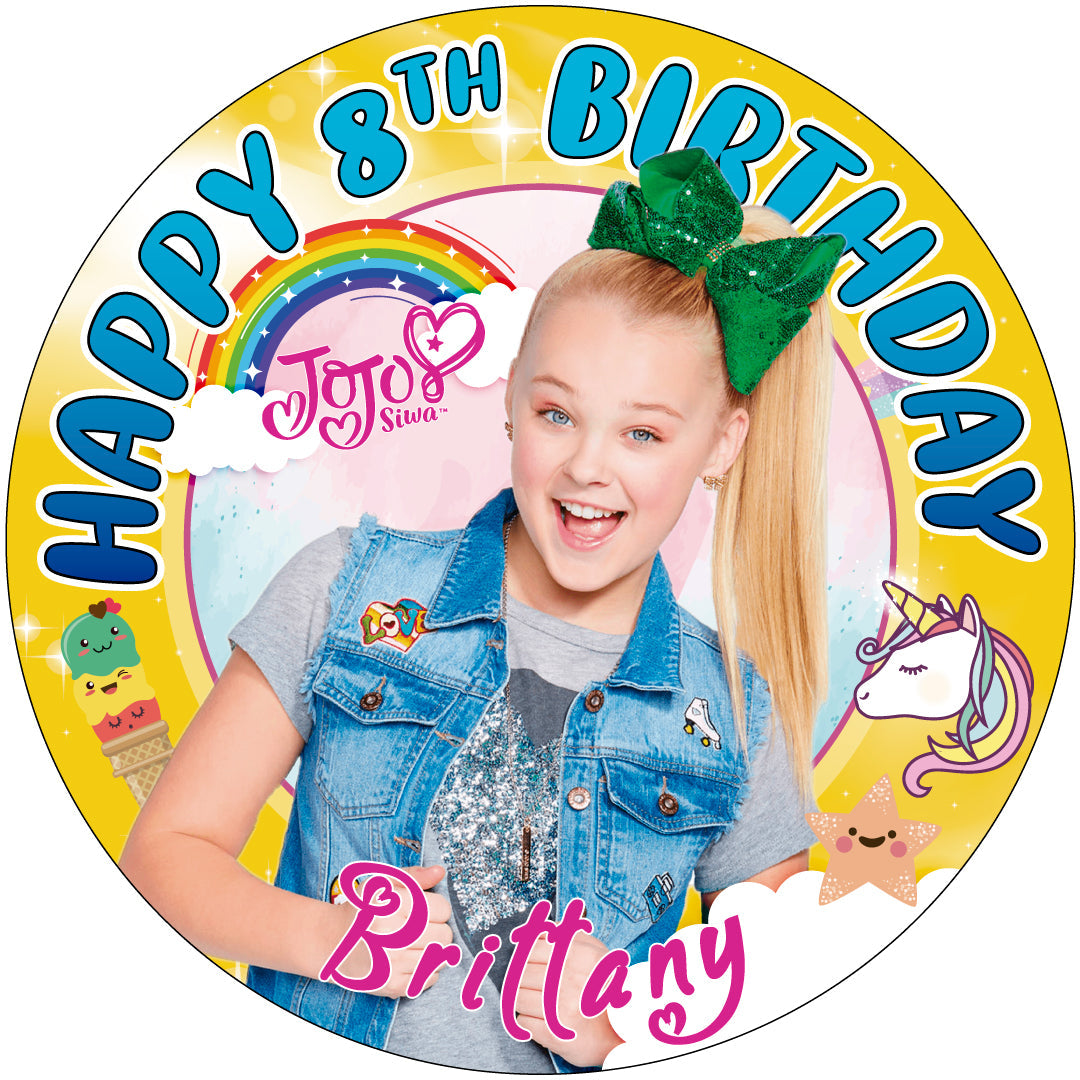 JoJo Siwa B Edible Cake Toppers Round – Edible Cake Topper Corp