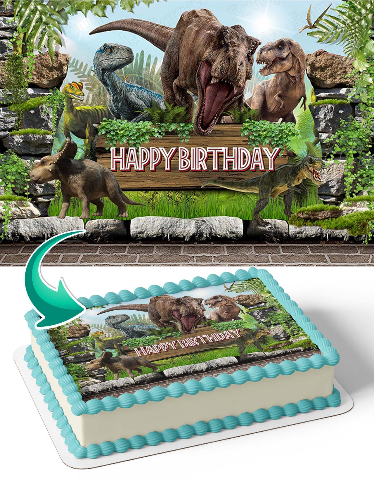 Jurassic Park Dinosaur Trex Kids Edible Cake Toppers Ediblecaketopper jurassic-park-dinosaur-trex-kids-edible-cake-toppers-ediblecaketopper
