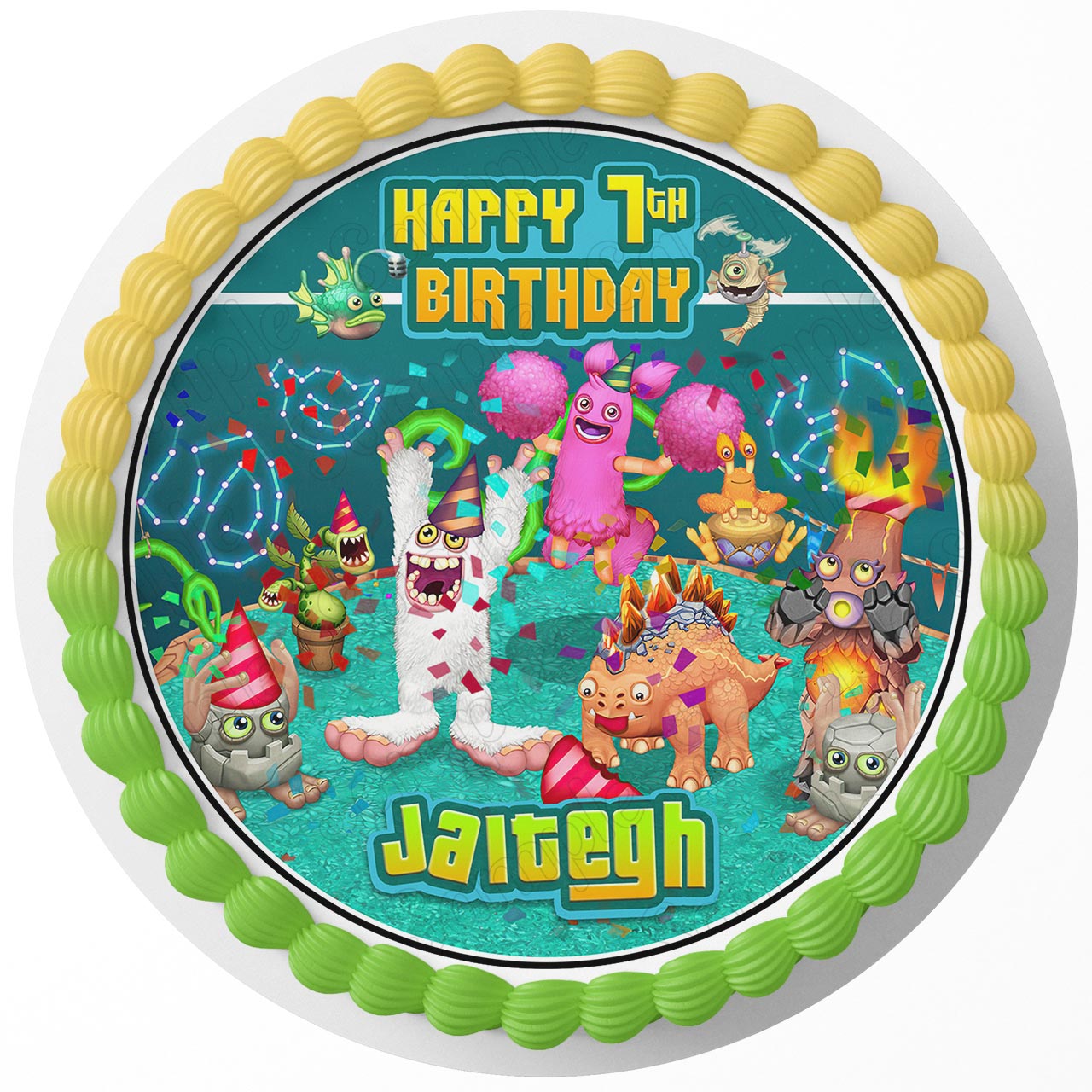 my singing monsters cake topper Singing Fun Kids Monsters Dawn of Fire Edible Image Cake Topper Personalized Birthday Sheet Decoration Custom Party Frosting Transfer Fondant Round