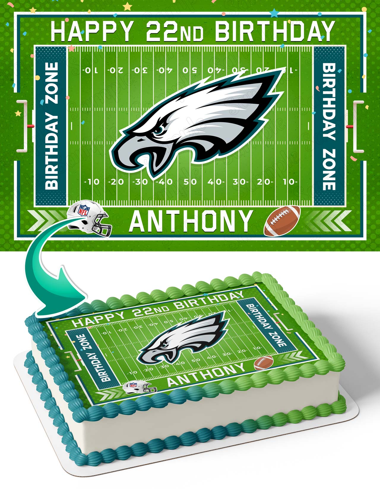 Philadelphia Eagles Edible Cake Toppers – Edible Cake Topper Corp Philadelphia Eagles Edible Cake Toppers – Edible Cake Topper Corp