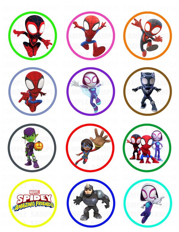 Spidey and Amazing Friends Spider Edible Cupcake Toppers