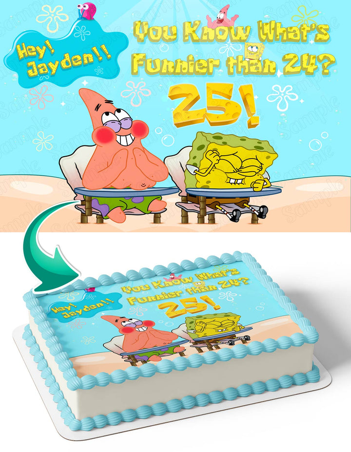 SpongeBob Funnier Than 24 25 Funny Fun Edible Cake Toppers