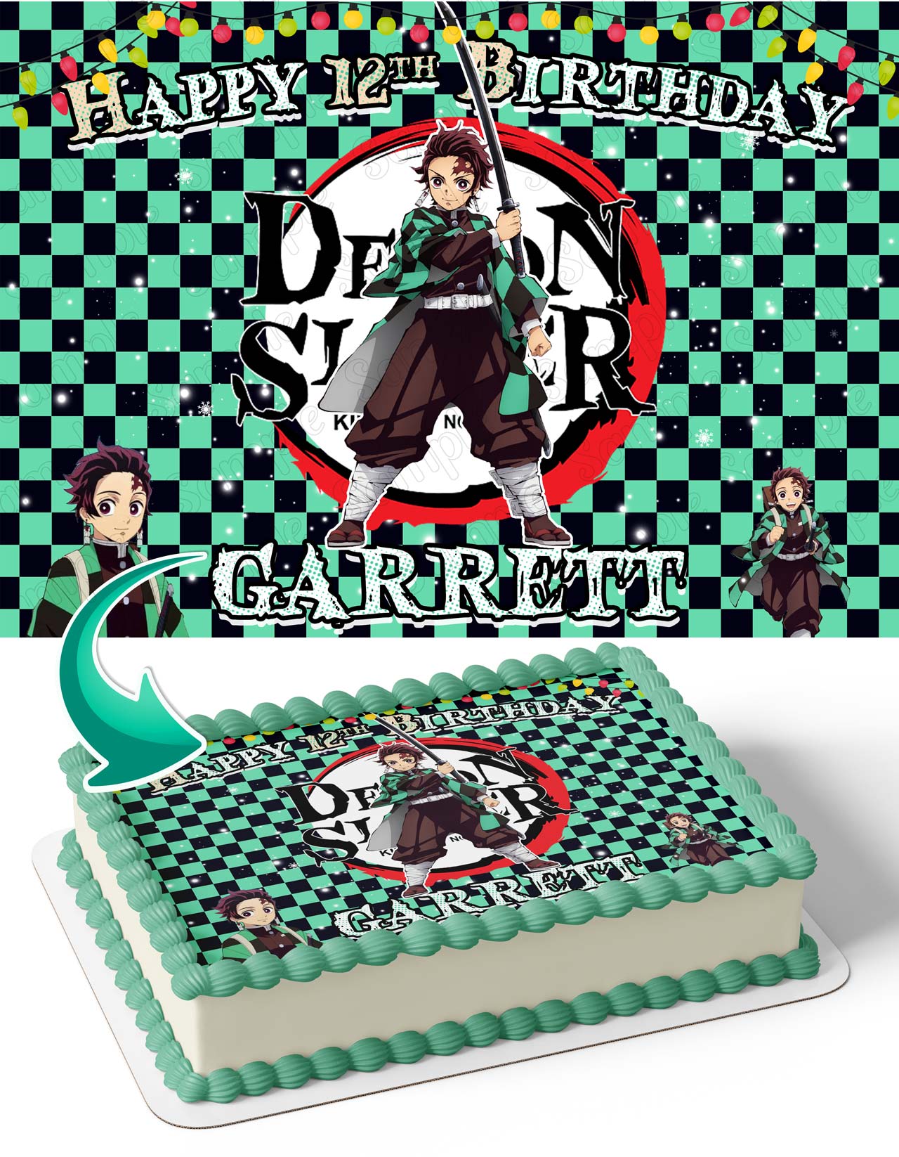 Tanjiro Kamado Demon Slayer Edible Cake Toppers Ediblecaketopper tanjiro-kamado-demon-slayer-edible-cake-toppers-ediblecaketopper