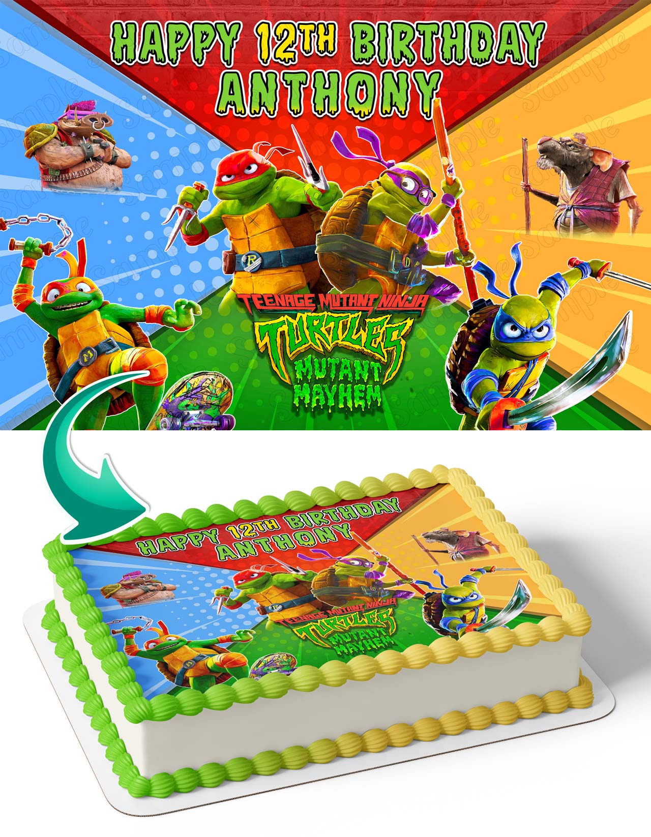 Teenage Mutant Ninja Turtles Mayhem 2023 Edible Cake Toppers –  Ediblecaketopper, image size:1280x1646