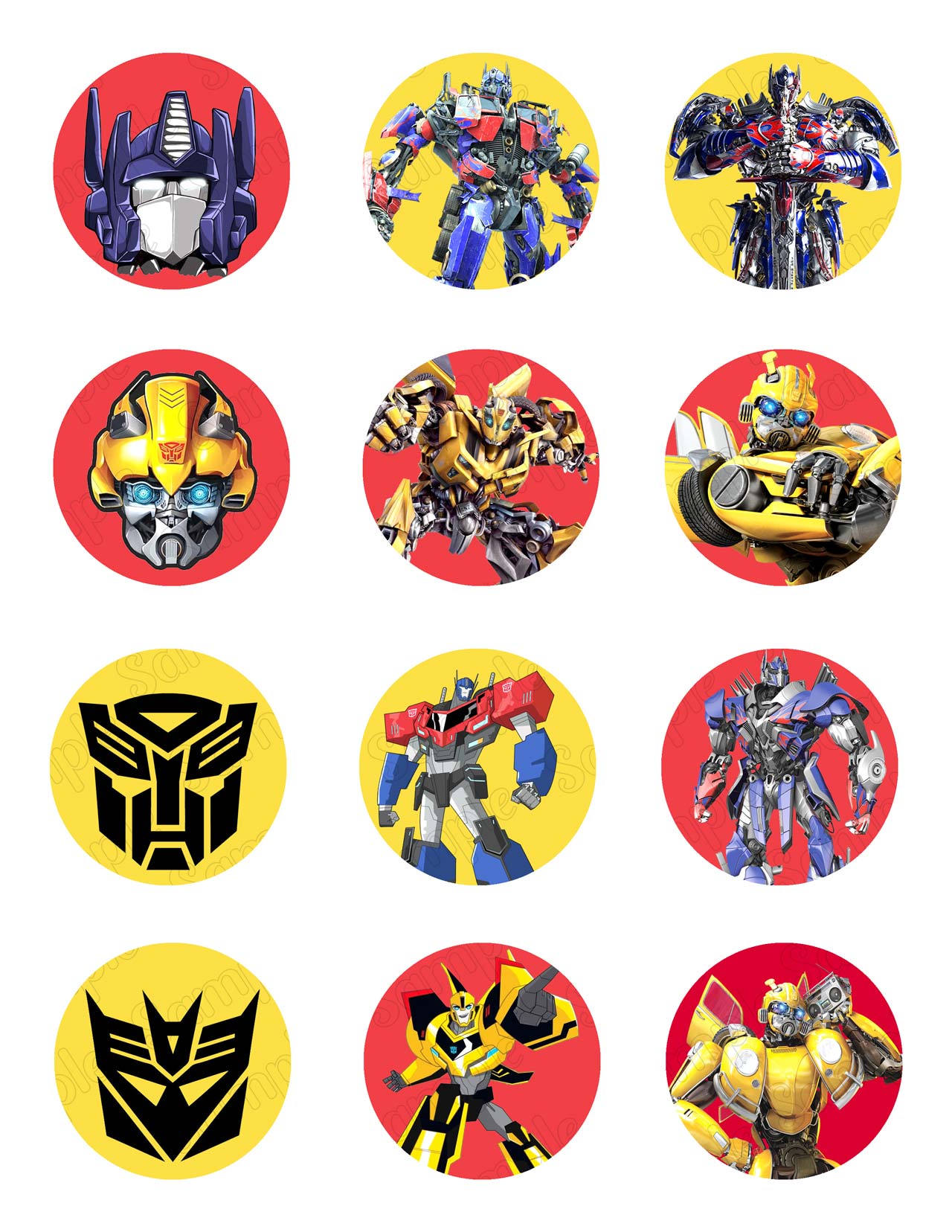 Tranformer Bumblebee Edible Cupcake Toppers Ediblecaketopper tranformer-bumblebee-edible-cupcake-toppers-ediblecaketopper