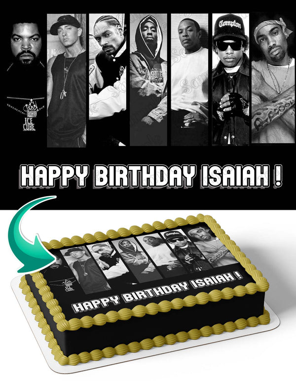 90s Rap Eminem Snoop Dog Ice Cube 2Pac Edible Cake Toppers
