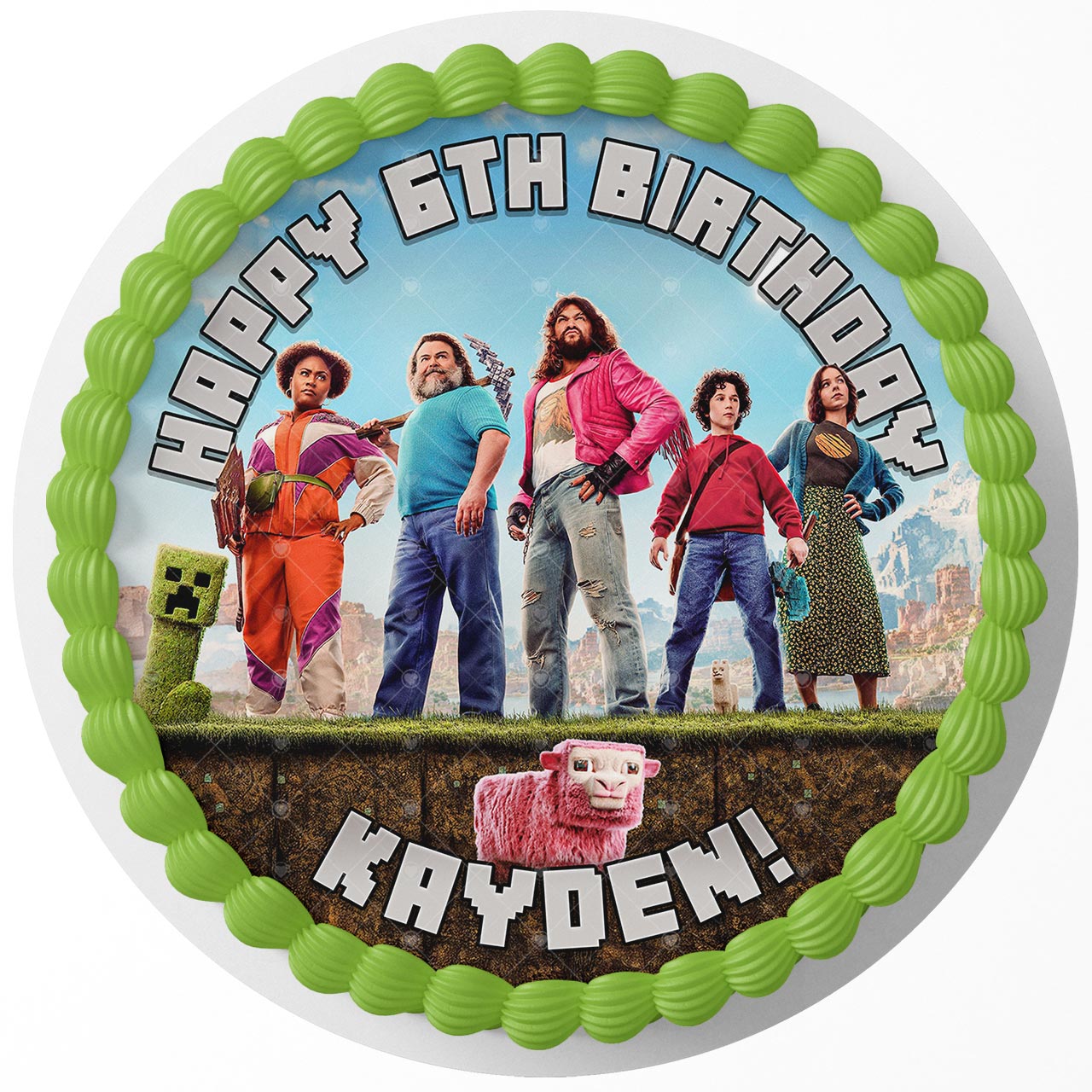 Mind Craft Round A Minecraft Movie Rd Edible Cake Toppers Round – Ediblecaketopper