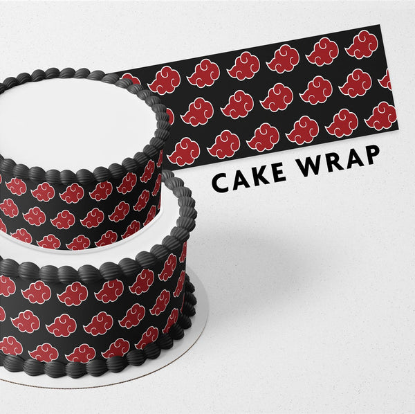 Akatsuki Naruto Pattern Strips Edible Cake Toppers Cake Wraps