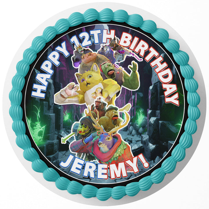 Animal Company Virtual Gamers Fun Edible Cake Toppers Round