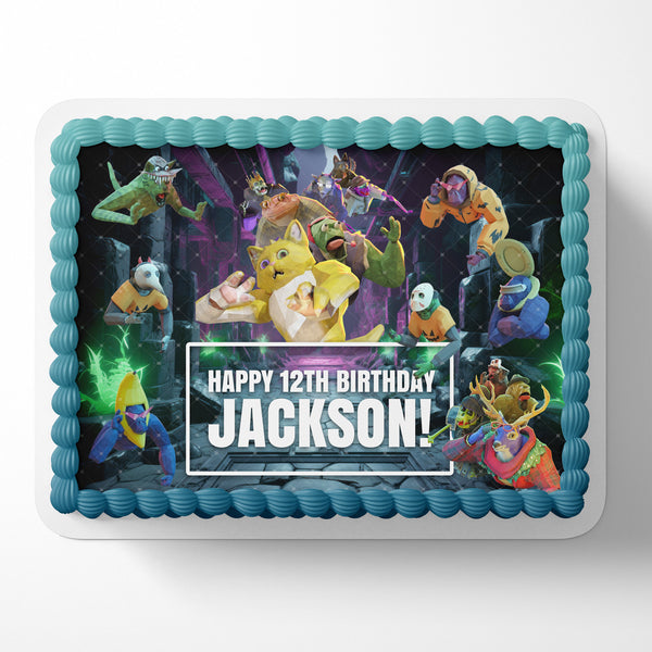 Animal Company Virtual Gamers Edible Image Cake Topper Personalized Birthday Sheet Decoration Custom Party Frosting Transfer Fondant
