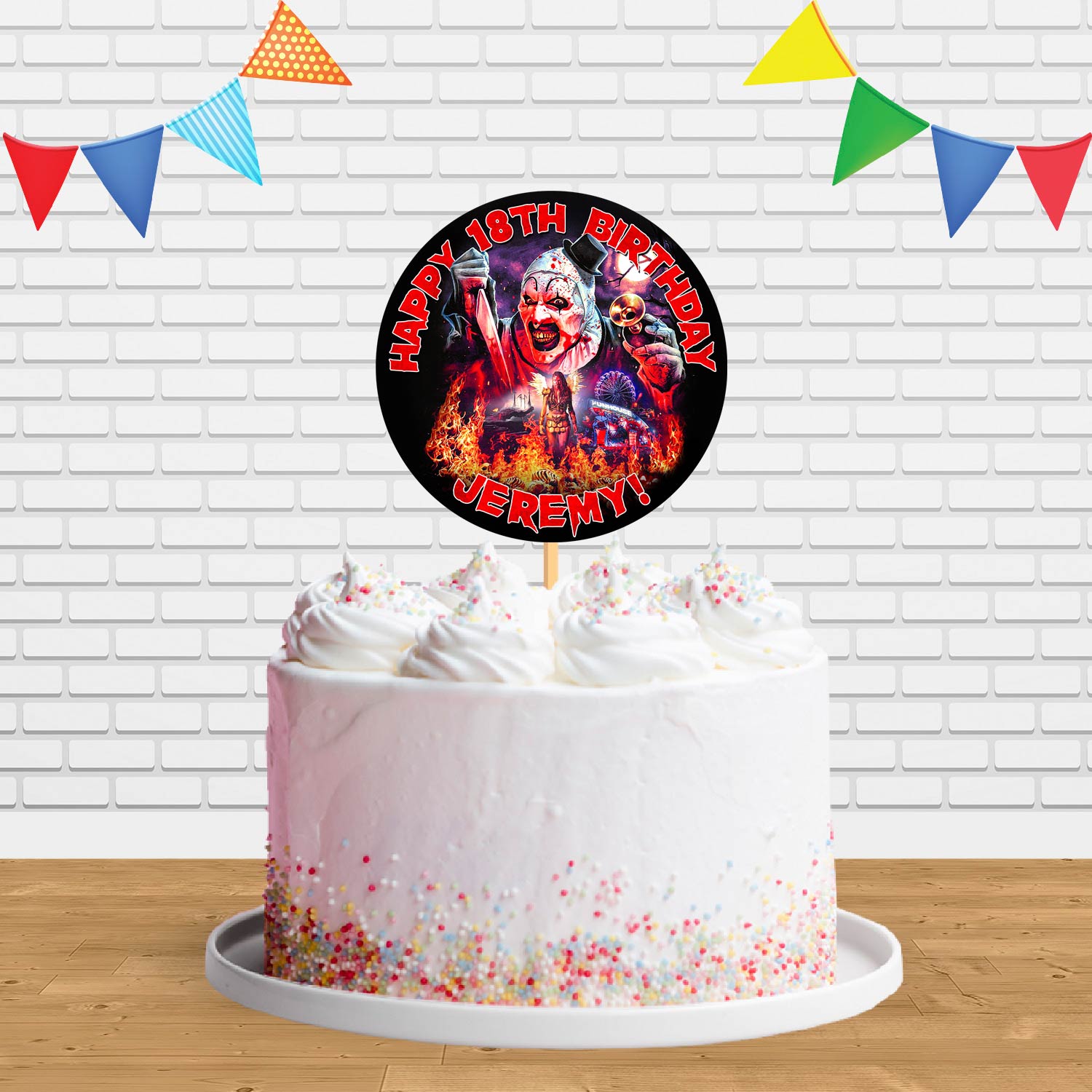 Terrifier Cake Art the Clown Terrifier Cake Topper Centerpiece Birthday Party Decorat ...