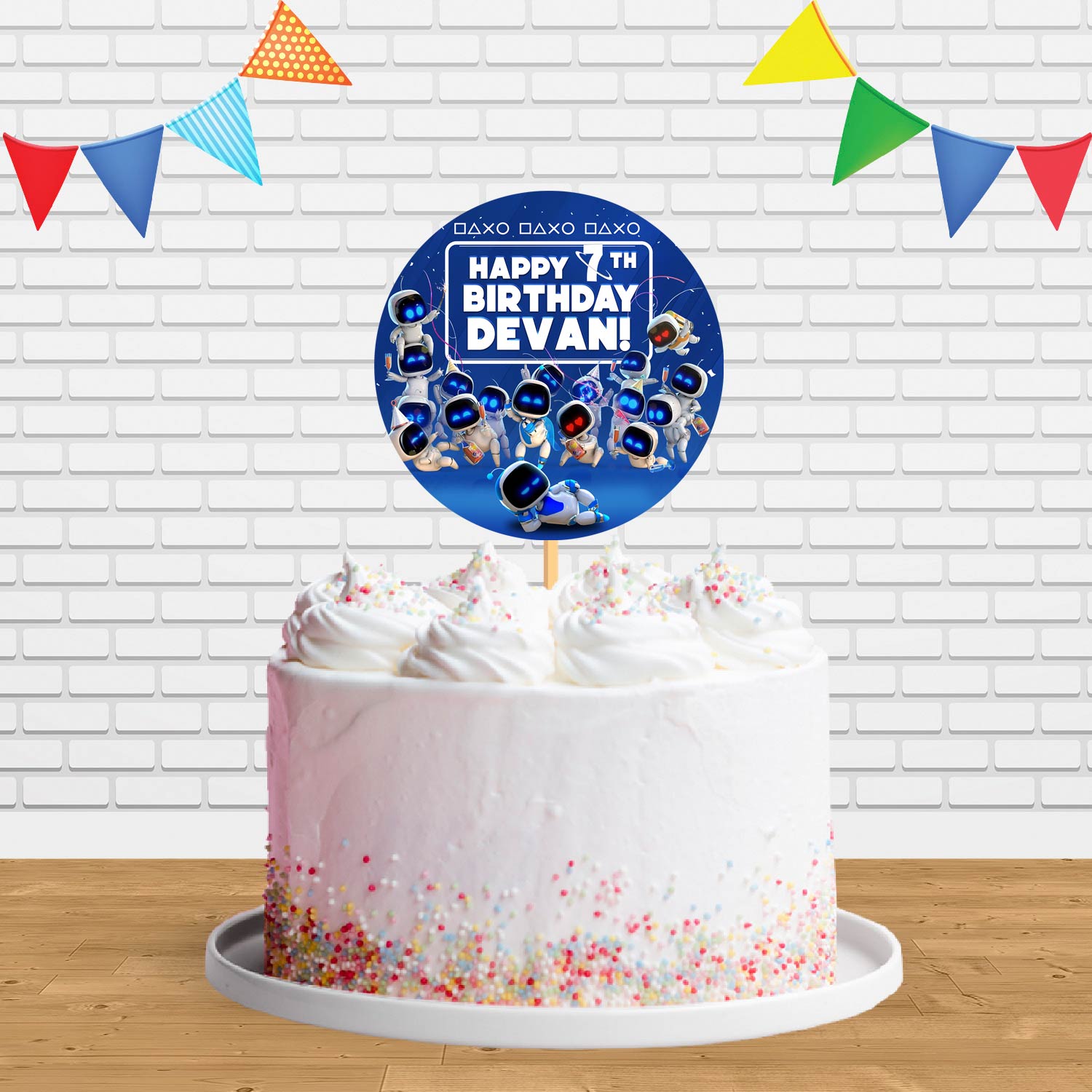Astro Bot Captain Game Cake Topper Centerpiece Birthday Party Decorati ...