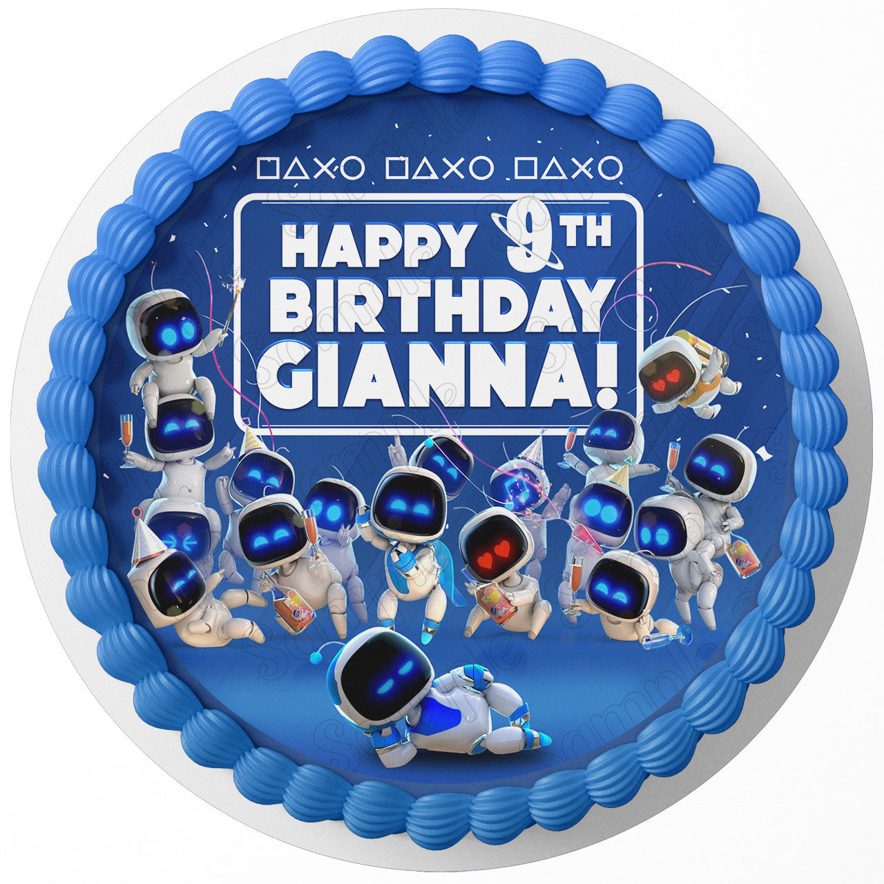 Bot Cake Astro Bots Gamers PS5 Edible Cake Toppers Round – Ediblecaketopper