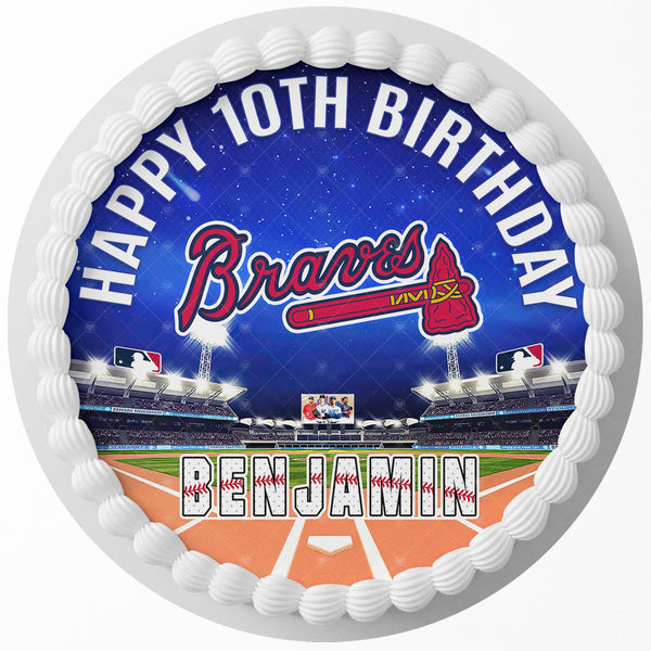Atlanta Braves Edible Cake Toppers Round