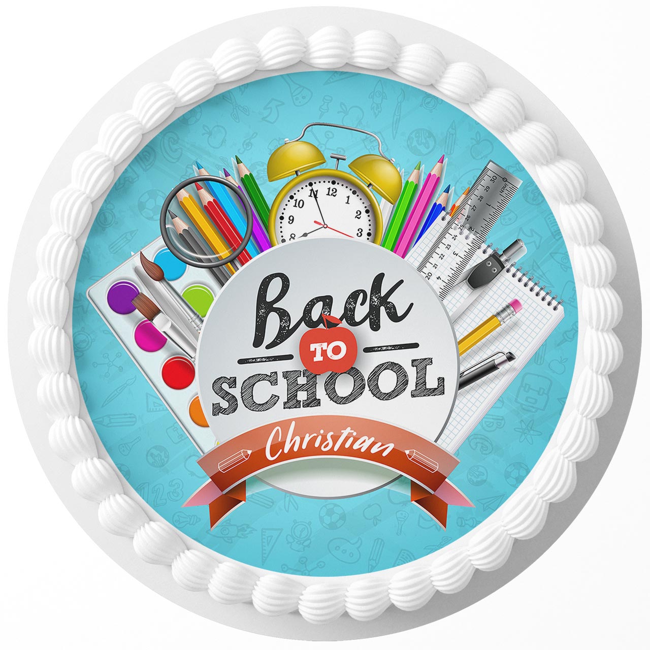 Back to School Kids Boys Girls Rd Edible Cake Toppers Round ...