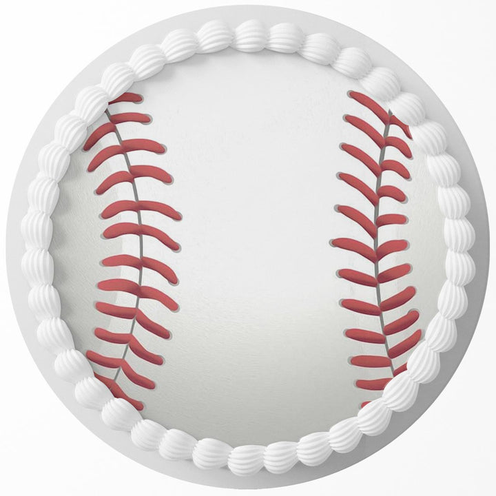 Baseball BS Edible Cake Toppers Round