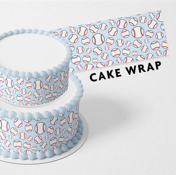 Baseball Pattern Strips Edible Cake Toppers Cake Wraps