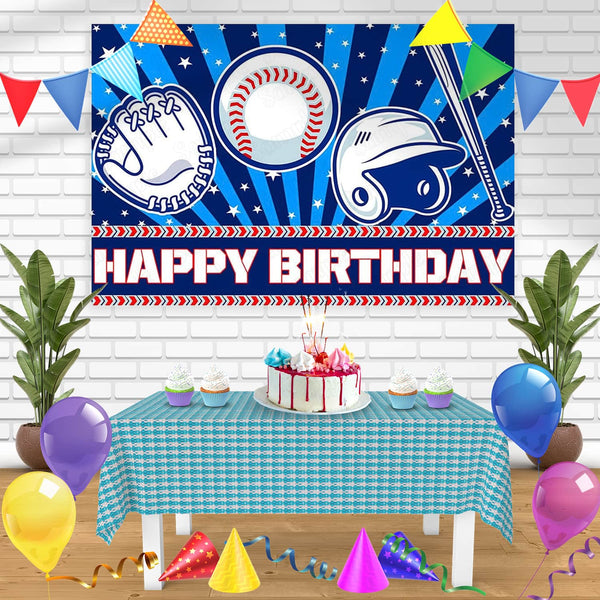 Baseball Player Bn Birthday Banner Personalized Party Backdrop Decoration