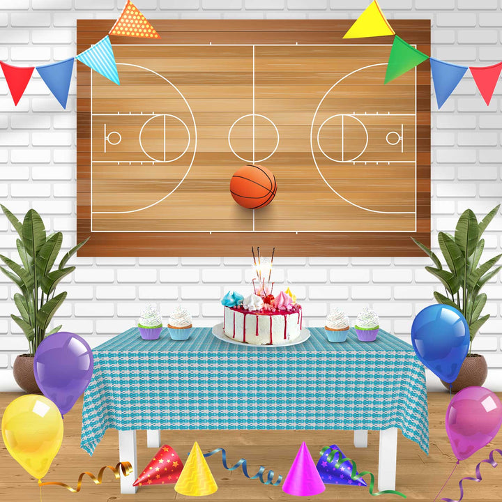 Basketball Court Field Arena Background Birthday Banner Personalized Party Backdrop Decoration