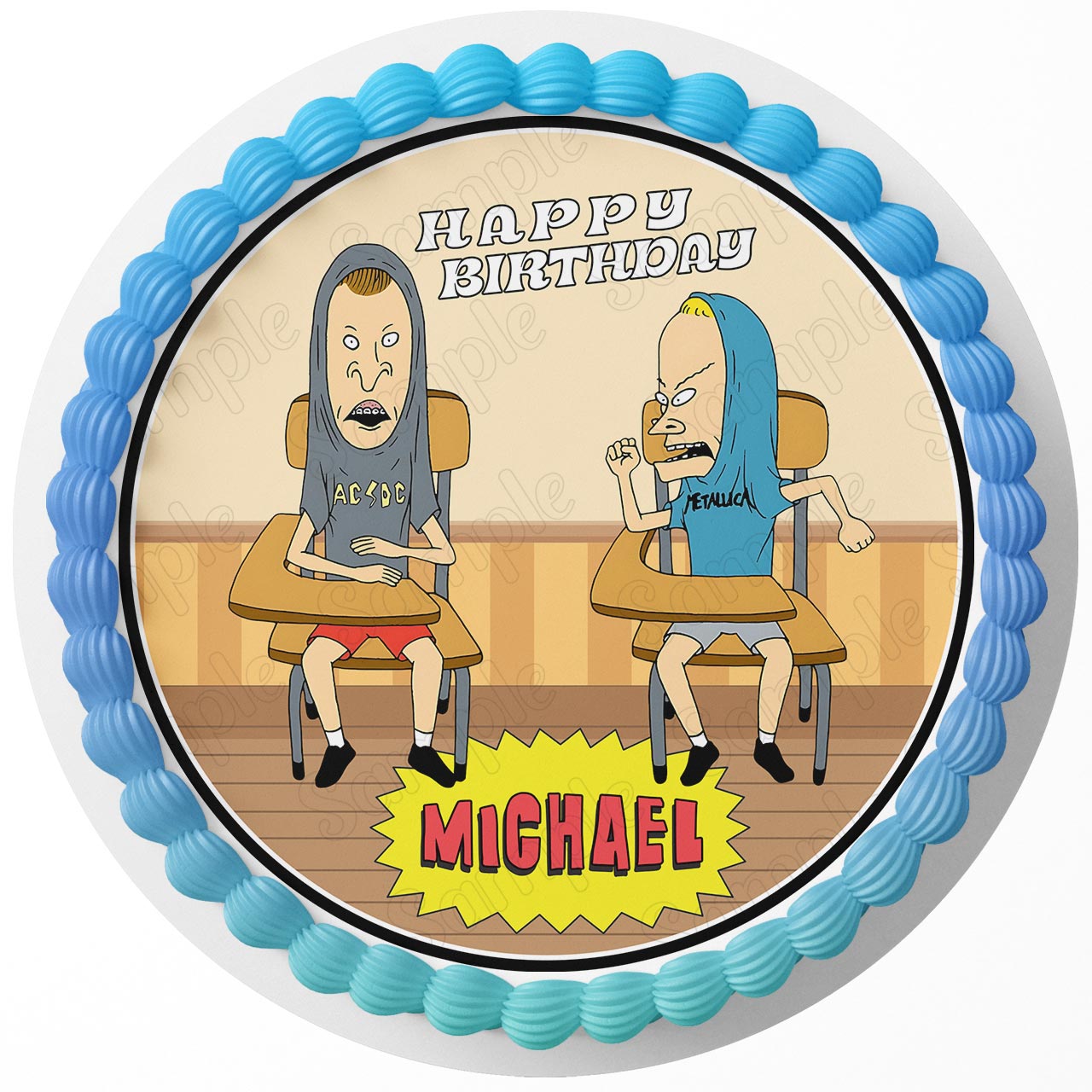 Beavis Cake Beavis and butthead Edible Cake Toppers Round – Ediblecaketopper