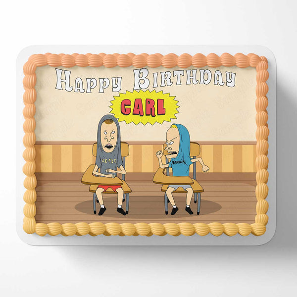 Beavis and butthead Edible Image Cake Topper Personalized Birthday Sheet Decoration Custom Party