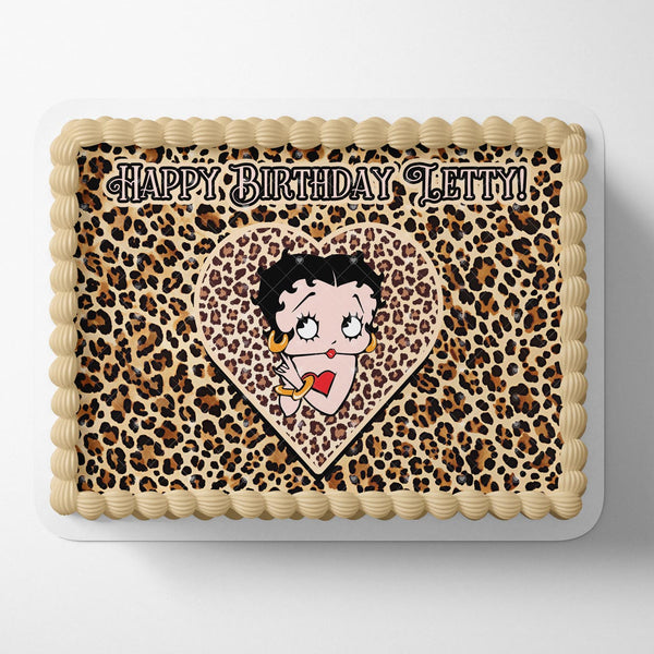 Betty Heart Leopard Edible Cake Toppers