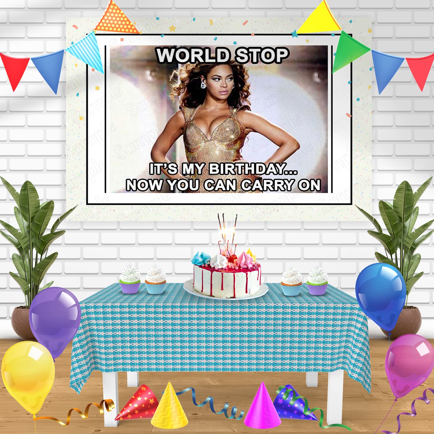 Beyonce Meme Bn Birthday Banner Personalized Party Backdrop Decoration ...