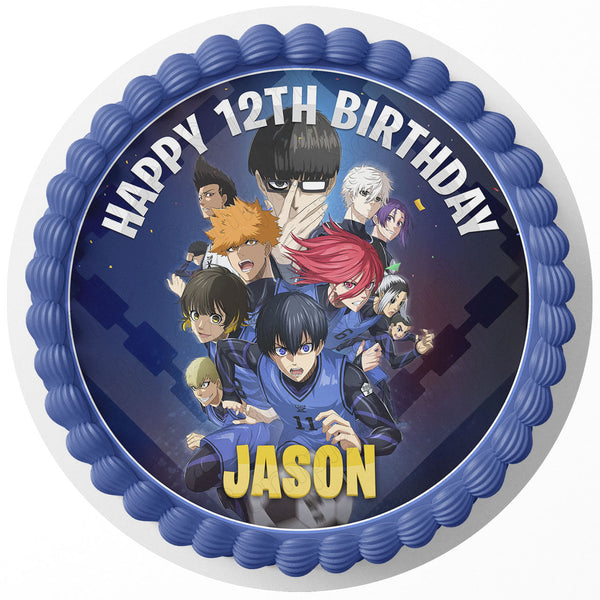 Blue Lock Soccer Anime Edible Cake Toppers Round