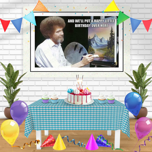 Bob Ross Meme Bn Birthday Banner Personalized Party Backdrop Decoration